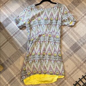 Geometric Patterned High Low Dress